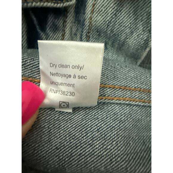 PAM & GELA Statement Denim Embroidered Jacket with‎ Rhinestone Eagles Size Small - Picture 10 of 12